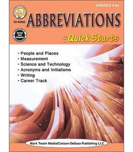Abbreviations Quick Starts Workbook, Grades 4 - 12